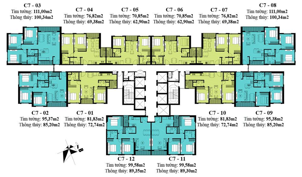 Bán Vinhomes D’Capitale 1 phòng ngủ, 44,04 m², mã C5.19, giá 5,182 tỷ